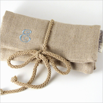 Personalized Linen Jewelry Rolls