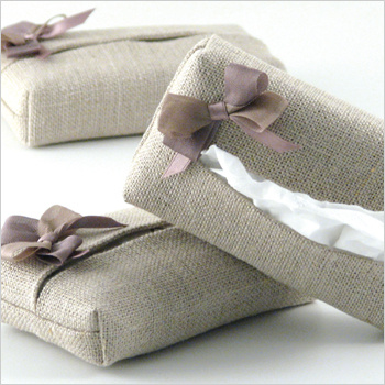 personalized linen tissue case