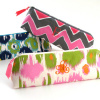 printed cotton cosmetic brush case