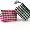 personalized silk gingham coin purse