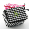 personalized silk gingham jewelry case