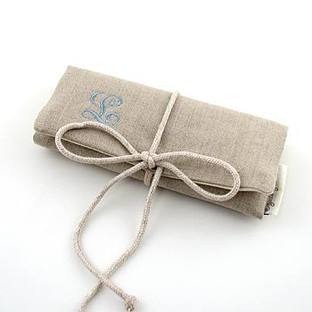 Personalized Linen Jewelry Rolls by Objects of Desire