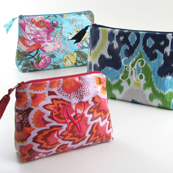 personalized laminated print cosmetic bag - large size