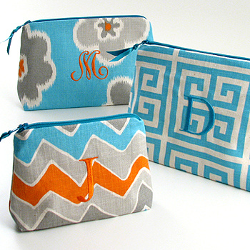 Personalized printed cotton cosmetic bags by Objects of Desire