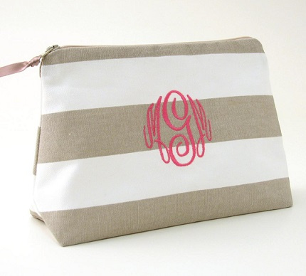 monogrammed cosmetic bags by Objects of Desire
