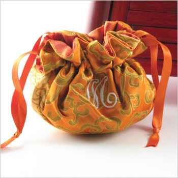 Brocade jewelry pouch