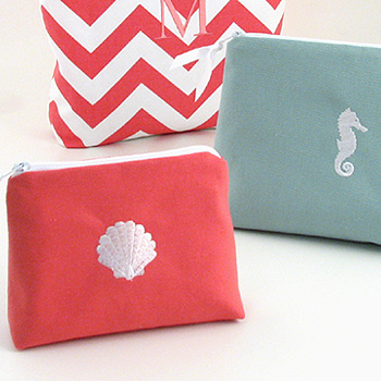 small coastal cosmetic bags + icon