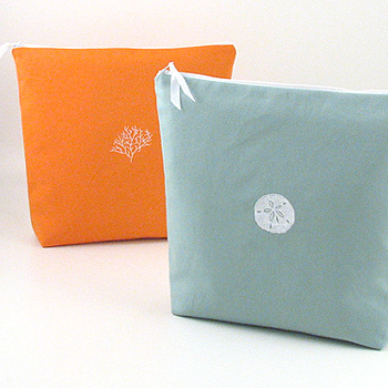 coastal lingerie bag with embroidered icon