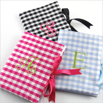 personalized gingham silk photo album