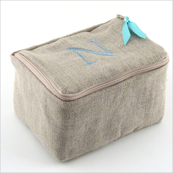 personalized linen jewelry case by Objects of Desire