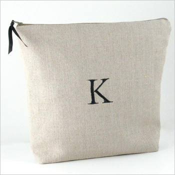 personalized linen-like lingerie bag