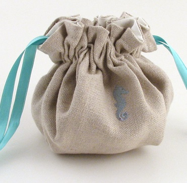 Personalized Linen Jewelry Pouch by Objects of Desire