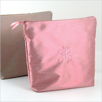 personalized metallic dupioni lingerie bag