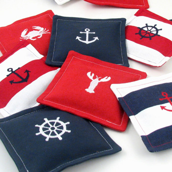nautical French lavender drawer sachets with embroidered icon