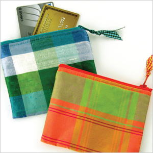  silk plaid credit card cases by Objects of Desire 