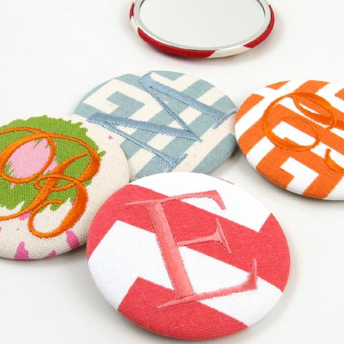 printed cotton purse mirrors