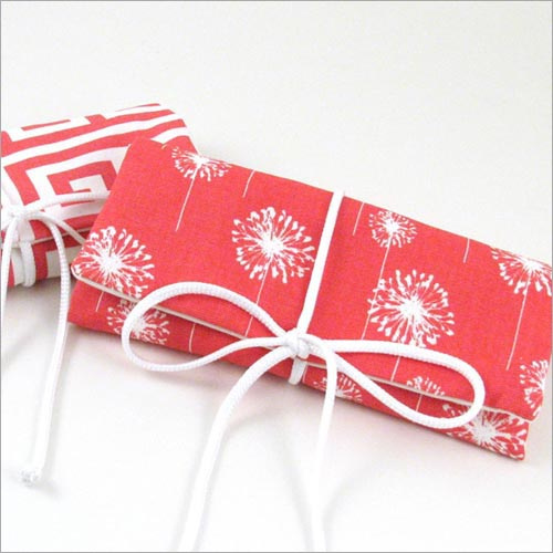 personalized printed cotton jewelry roll