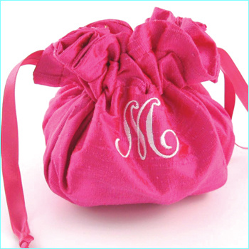 personalized solid silk jewelry pouch by Objects of Desire