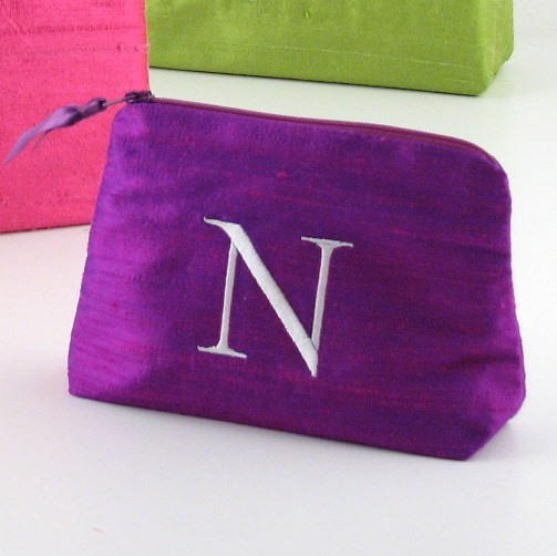 personalized small silk cosmetic bags by Objects of Desire