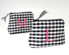 personalized gingham cosmetic bag - small