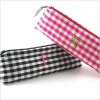 personalized silk gingham brush case