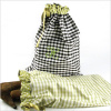 personalized silk gingham shoe bag