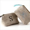 personalized linen coin purse