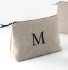 personalized linen cosmetic bag - large